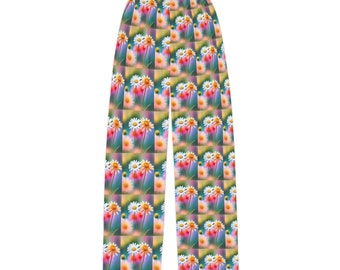 Pantalon de pyjama pour enfants (AOP), marguerites pastel