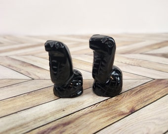 Black Obsidian Snake Figure, Cobra Gemstone