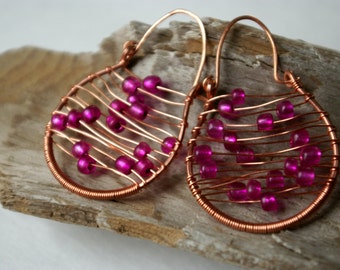 Copper Basket Weave Earrings