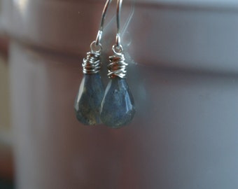 Labradorite Tear Drop Earrings
