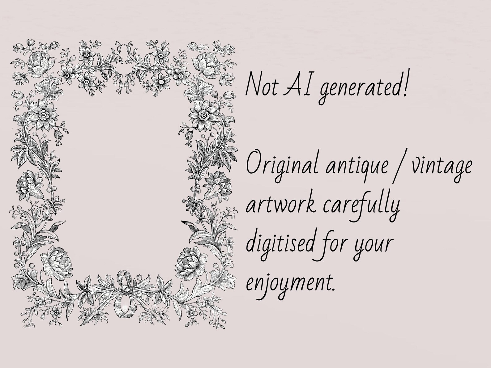 Victorian Floral Frame PNG | Antique Flower Border Digital Download ...