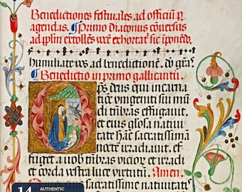 Medieval Illuminated Manuscript Prayer Book Pages | Digital Download | 14 Historical Latin Religious Text Prints | Authentic Art Collection