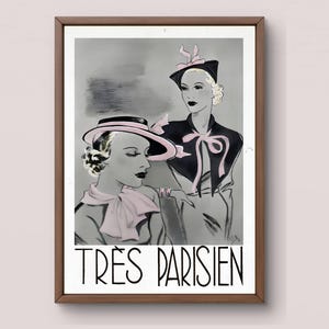 Art Deco Fashion Print | 1920s Magazine Illustration | Glamorous Women in Hats | Digital Download Wall Art | Vintage Style Home Decor