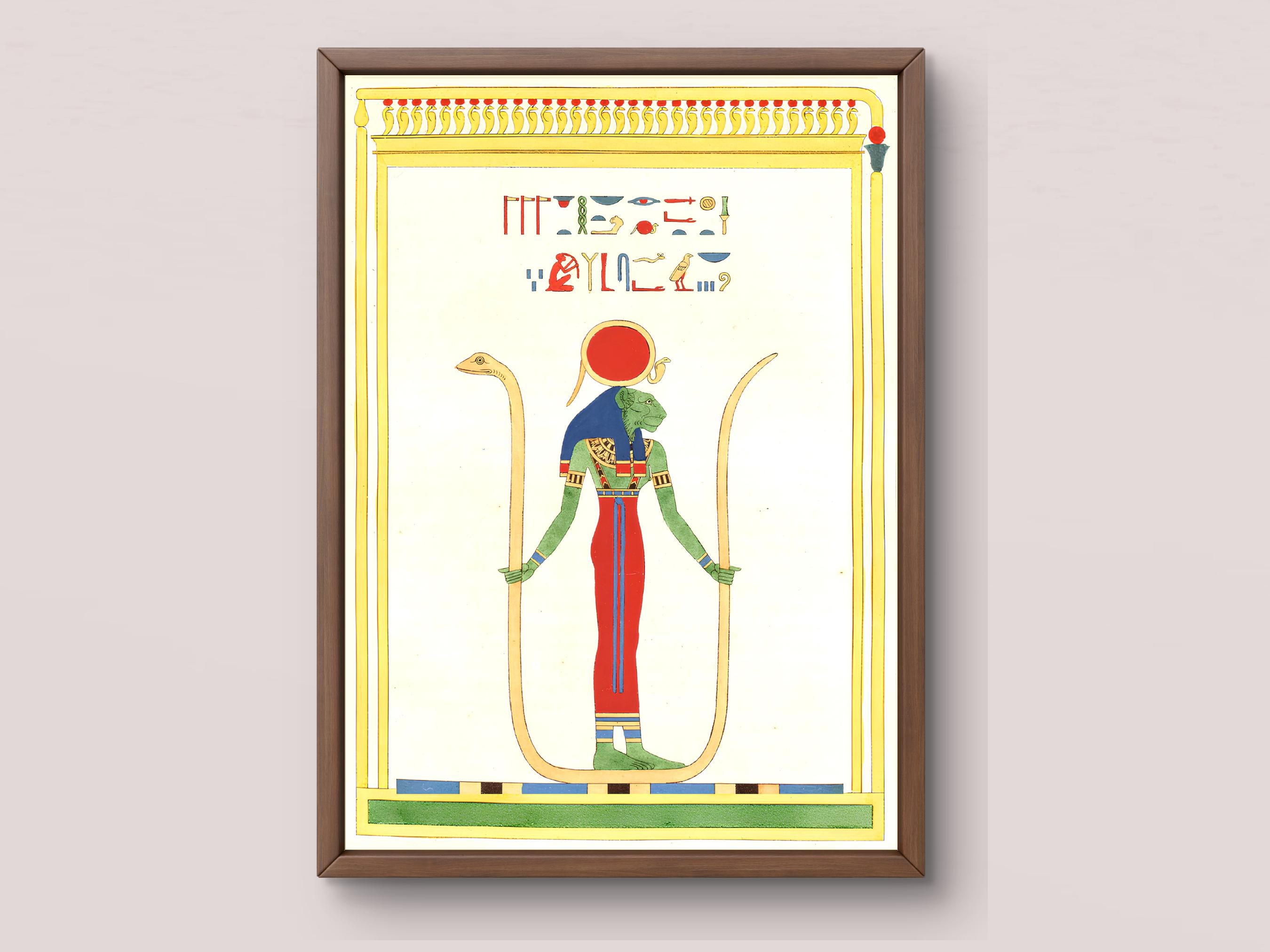Egyptian Lion Goddess Sekhmet Print | Ancient Egypt Wall Art | Vintage ...