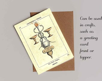 French Tarot Art Two of Cups | Antique Amour Card Digital Download