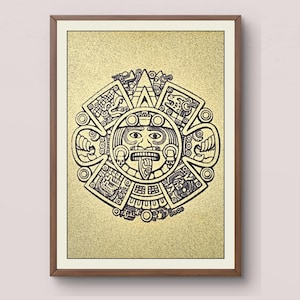 May include: A black and white line drawing of a stylized sun with a human face, surrounded by a circular design. The background is a light yellow color.