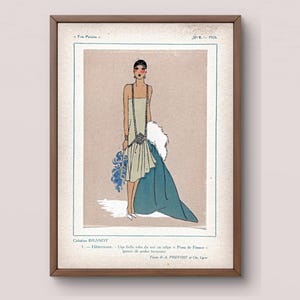 1920s Flapper Fashion Digital Download | Art Deco French Magazine Illustration | Très Parisien Evening Gown | Vintage Paris Couture Design