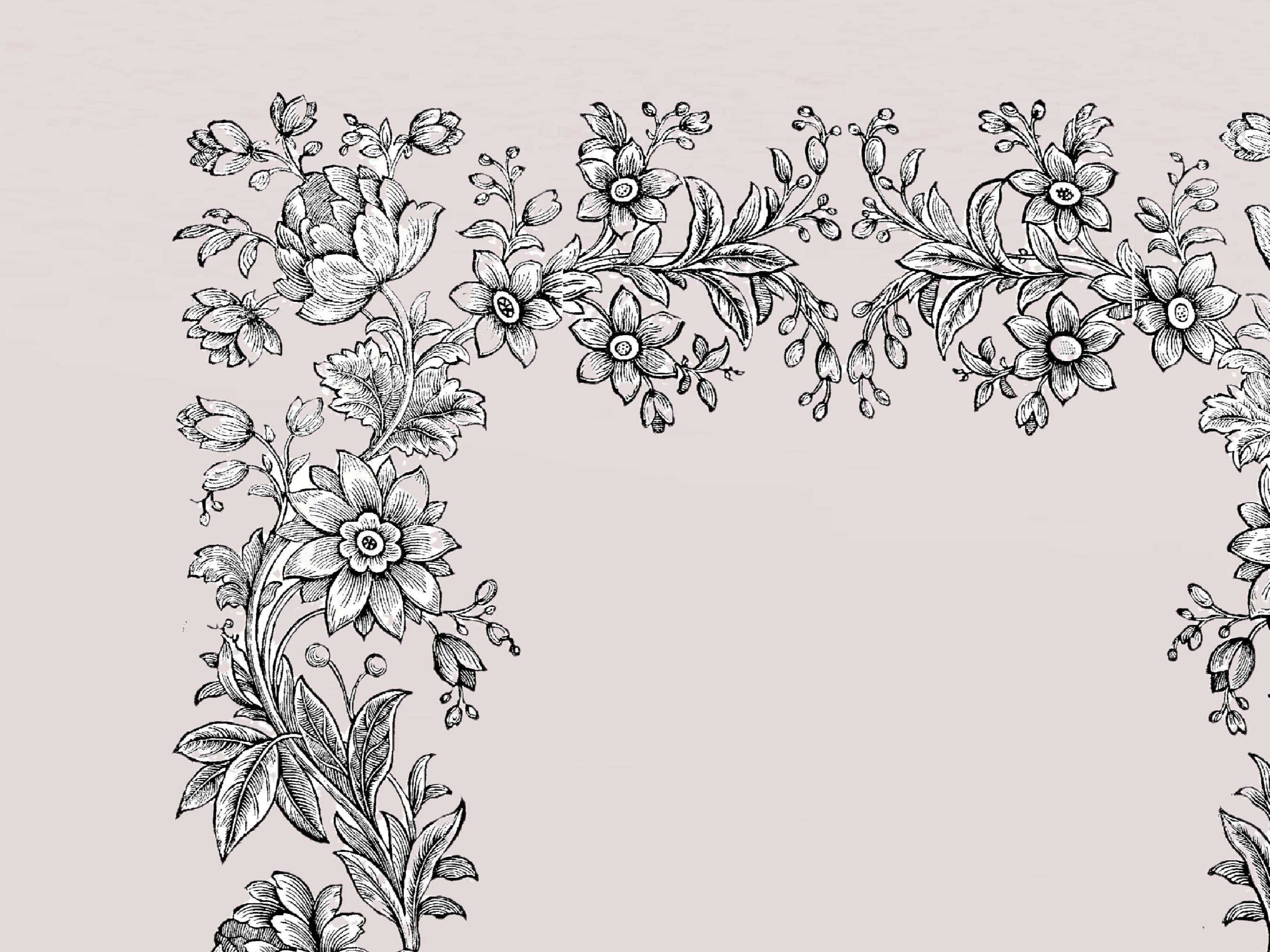 Victorian Floral Frame PNG | Antique Flower Border Digital Download ...