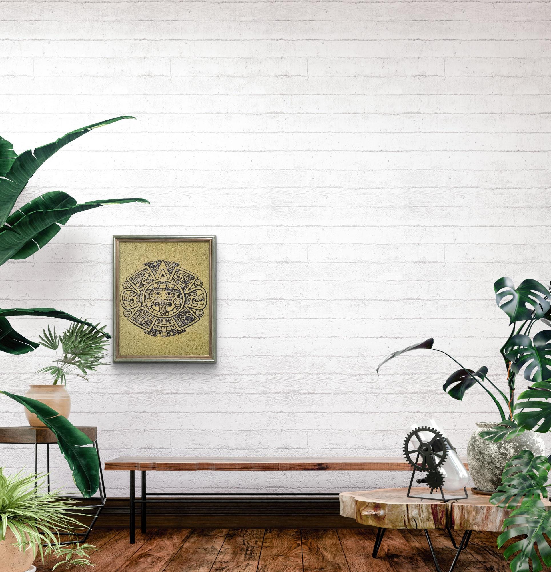 Aztec Mexican Ancient Calendar Instant Download Printable JPG