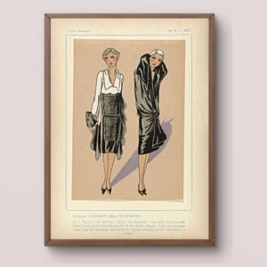 Vintage Flapper Illustration | Fashion Print 1920s | Cheruit Wormser | Dresses | Art Deco Style | Tres Parisien Magazine | Digital Download