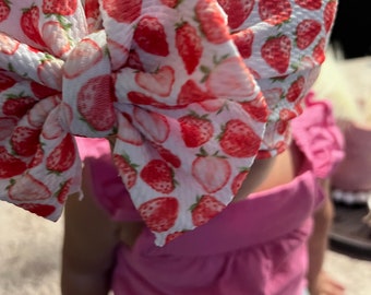 Erdbeer-Kopftuch für Babys/Kleinkinder