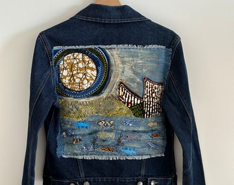 Denim Jacket Hand -Painted Custom Embroidering