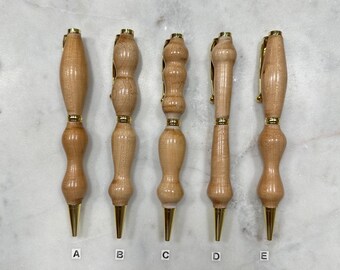 Handcrafted Maple Wood Ballpoint Pen with Black Ink – Extra Ink Refill Included