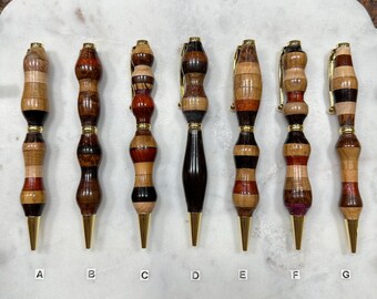 Handcrafted Mixed Wood Ballpoint Pen with Black Ink – Extra Ink Refill Included