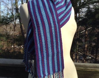 Blue Stripes Handwoven Scarf