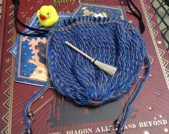 Witty Wizard Blue Bronze Sprang Woven Bag