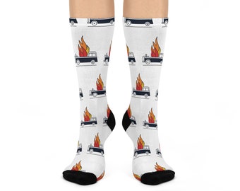 Fire Engine Cushioned Crew Socks