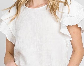 Double Ruffle Sleeve Gauze - Made in USA