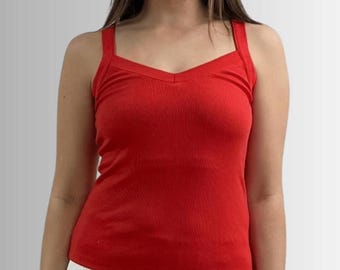 V-Neck Rib Tank Top - Made in USA