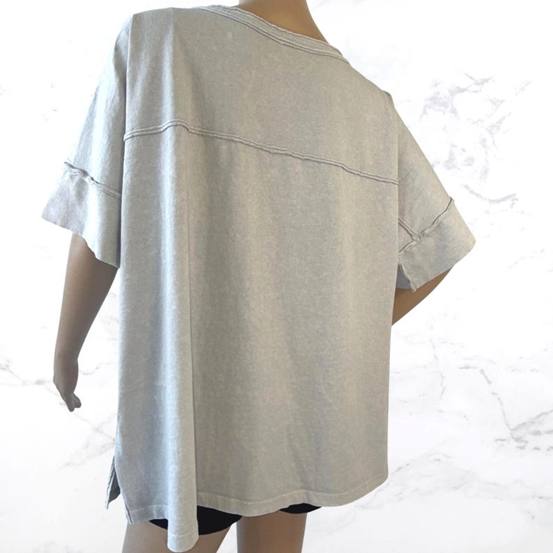 Oversized V-Neck Tee Mineral Wash - Made in USA image 11
