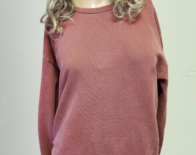 Featured listing image: Pigment Dye Cozy Sweatshirt, Waist Band, Muted Colors, Free US Shipping - Made in USA