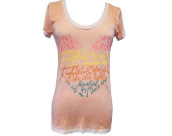 Heart Shaped Phrases Tee - Made in USA