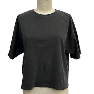 Vintage Wash Crop T-Shirt: Oversized Grunge Cotton Tee - Made in USA