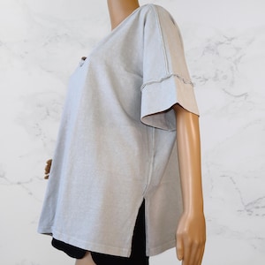 Oversized V-Neck Tee Mineral Wash - Made in USA image 10