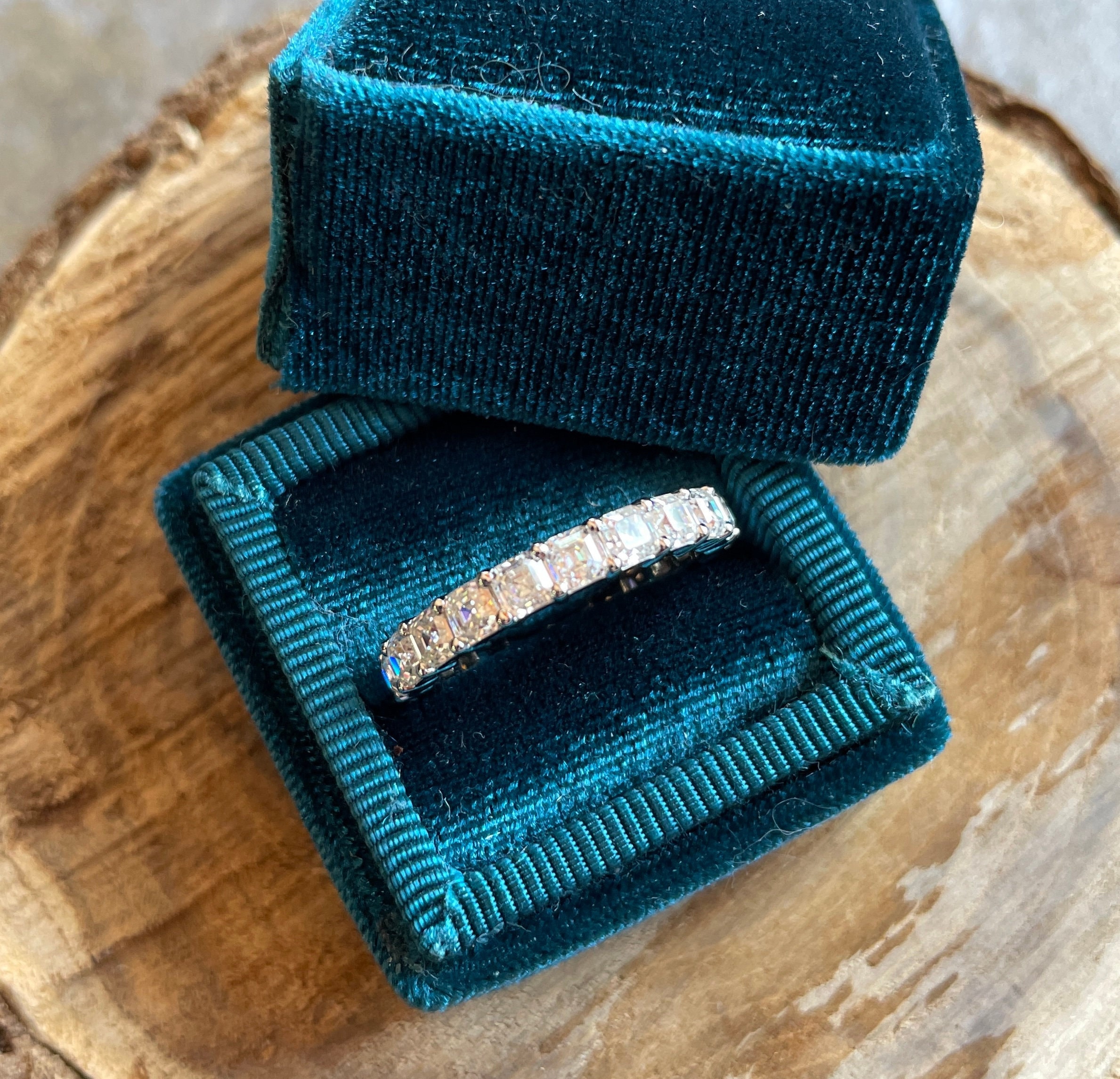 3.15 Carat Asscher Moissanite Eternity Band