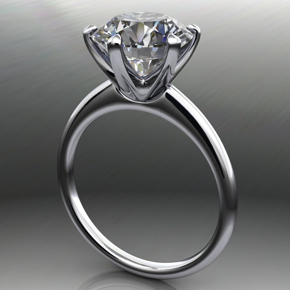 Naomi ring 3.6 carat NEO moissanite engagement ring round | Etsy