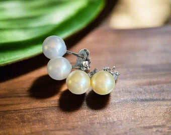 Set Di Orecchini A Lobo In Argento Sterling 925 Con Perle D'Acqua Dolce – Misure 3, 5, 7 Mm, Ipoallergenici, In Scatola Regalo - 3