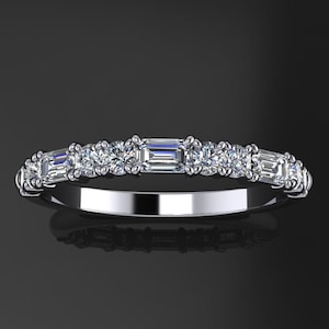 bella ring - moissanite baguette wedding band, baguette anniversary band