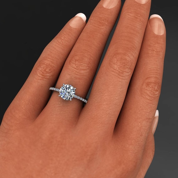 1.5 carat 2024 pave diamond ring