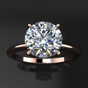 natalie ring - 2 carat round moissanite engagement ring, lab grown diamond available, solitaire ring