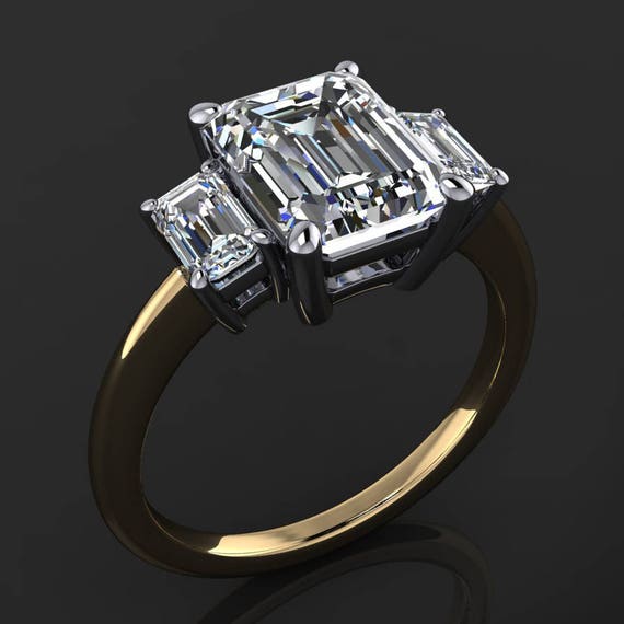 Kennedy Ring Carat Emerald Cut NEO Moissanite Engagement