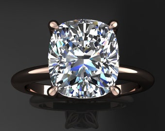 natalie ring - 2 carat elongated cushion engagement ring, ZAYA moissanite ring