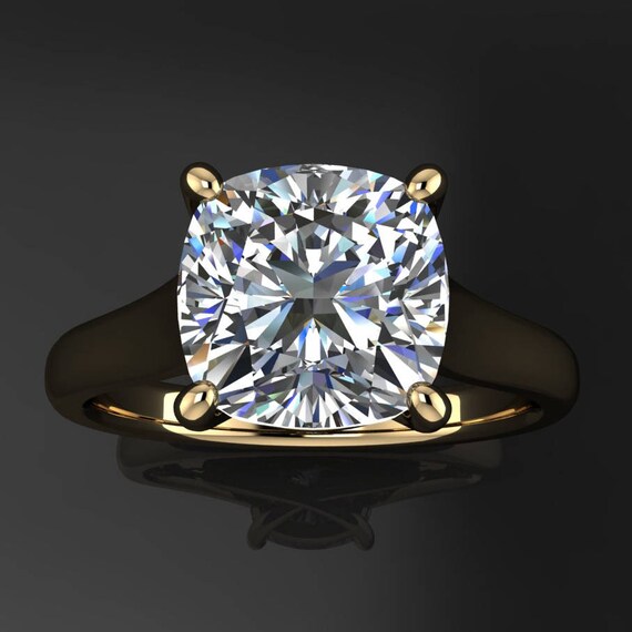 Katya Ring 2 5 Carat Cushion Cut Neo Moissanite Engagement Etsy
