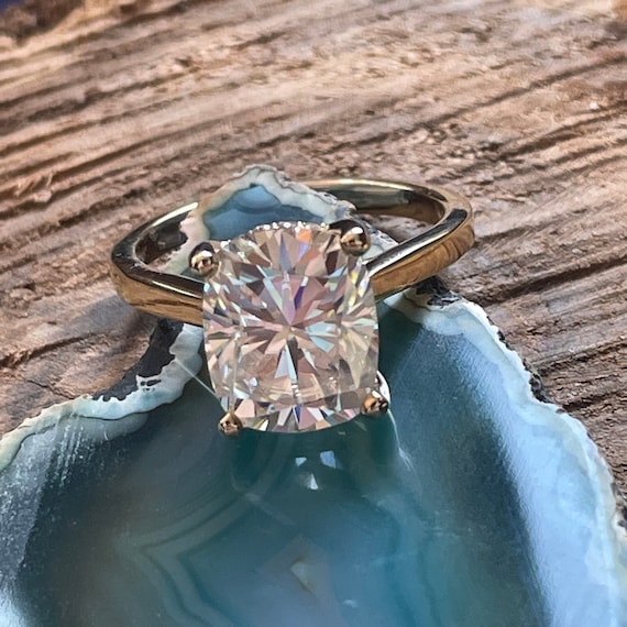Talbot Ring 3.5 Carat Elongated Cushion Cut ZAYA Moissanite