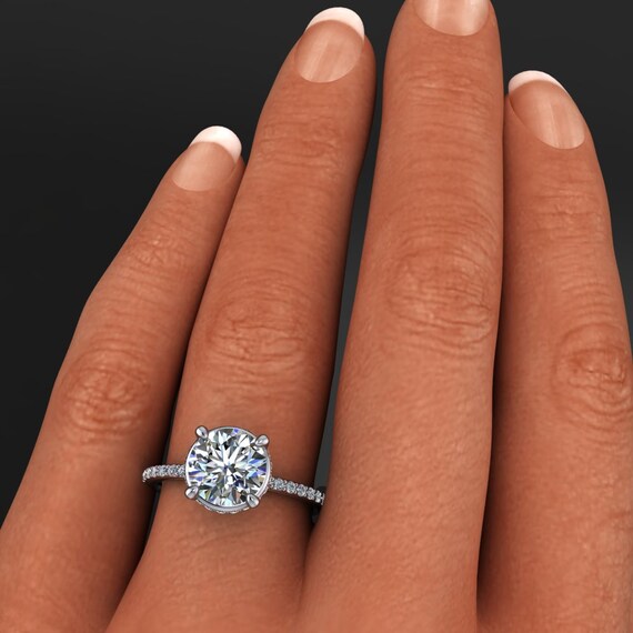 Shay Ring Carat Diamond Cut Round NEO Moissanite Engagement