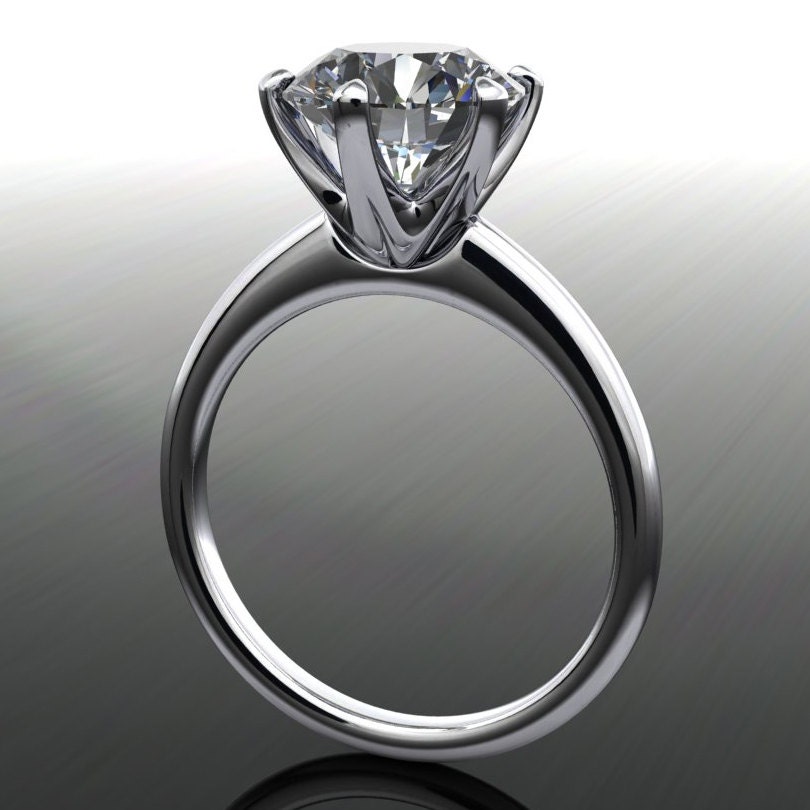 Naomi ring 2.2 carat diamond cut round NEO moissanite | Etsy