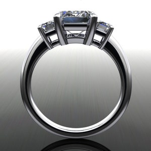 kennedy ring 2.5 carat emerald cut NEO moissanite engagement ring, emerald moissanite ring image 3