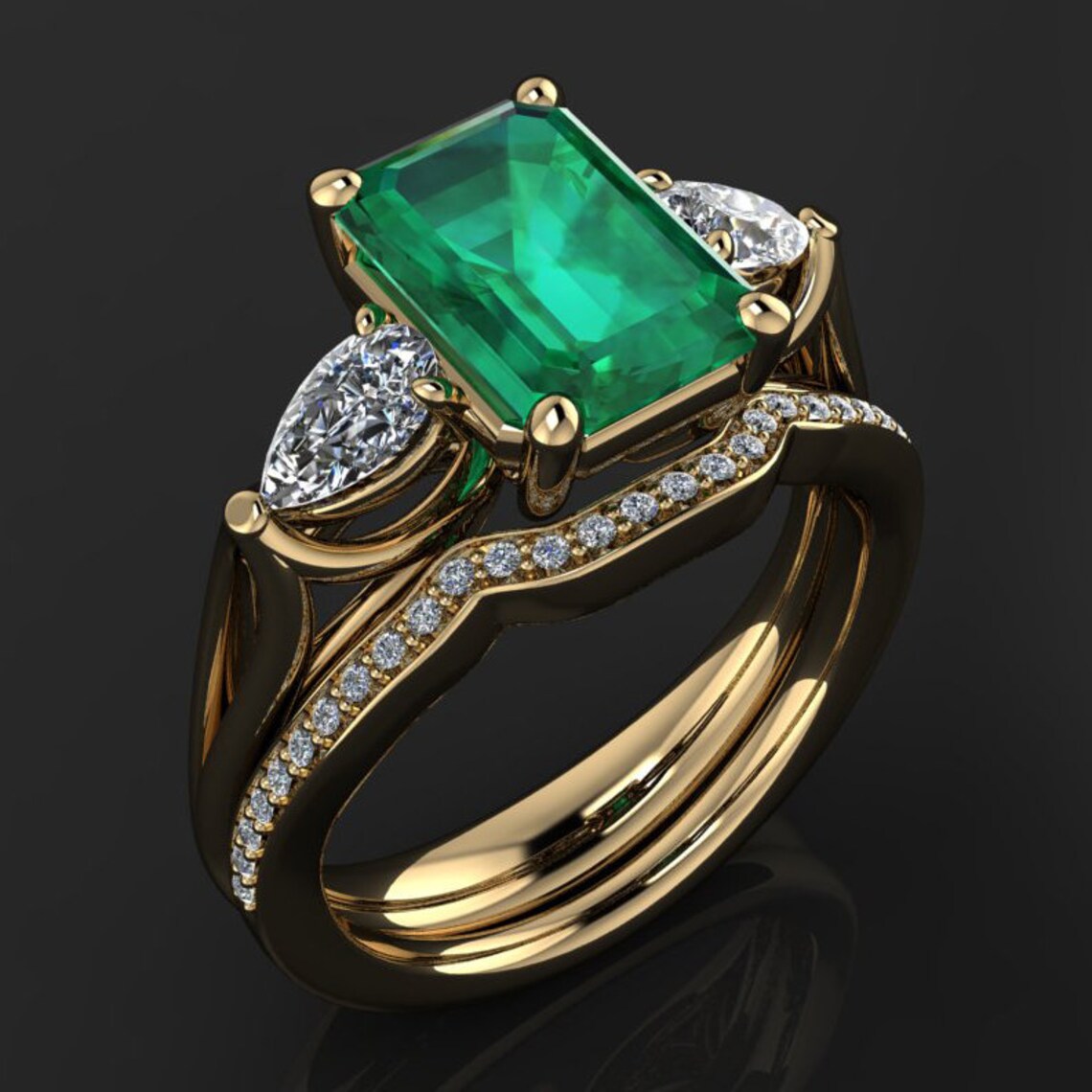 Crazy rich asians ring 2 carat green moissanite ring | Etsy