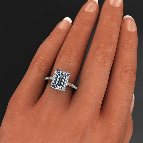 Mia Ring 3.5 Carat Emerald Cut NEO Moissanite Engagement Ring