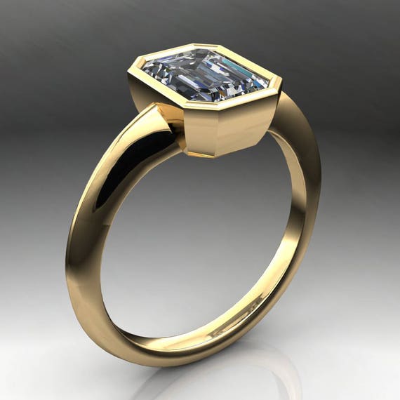 Maddox ring 1.75 carat emerald cut NEO moissanite engagement | Etsy