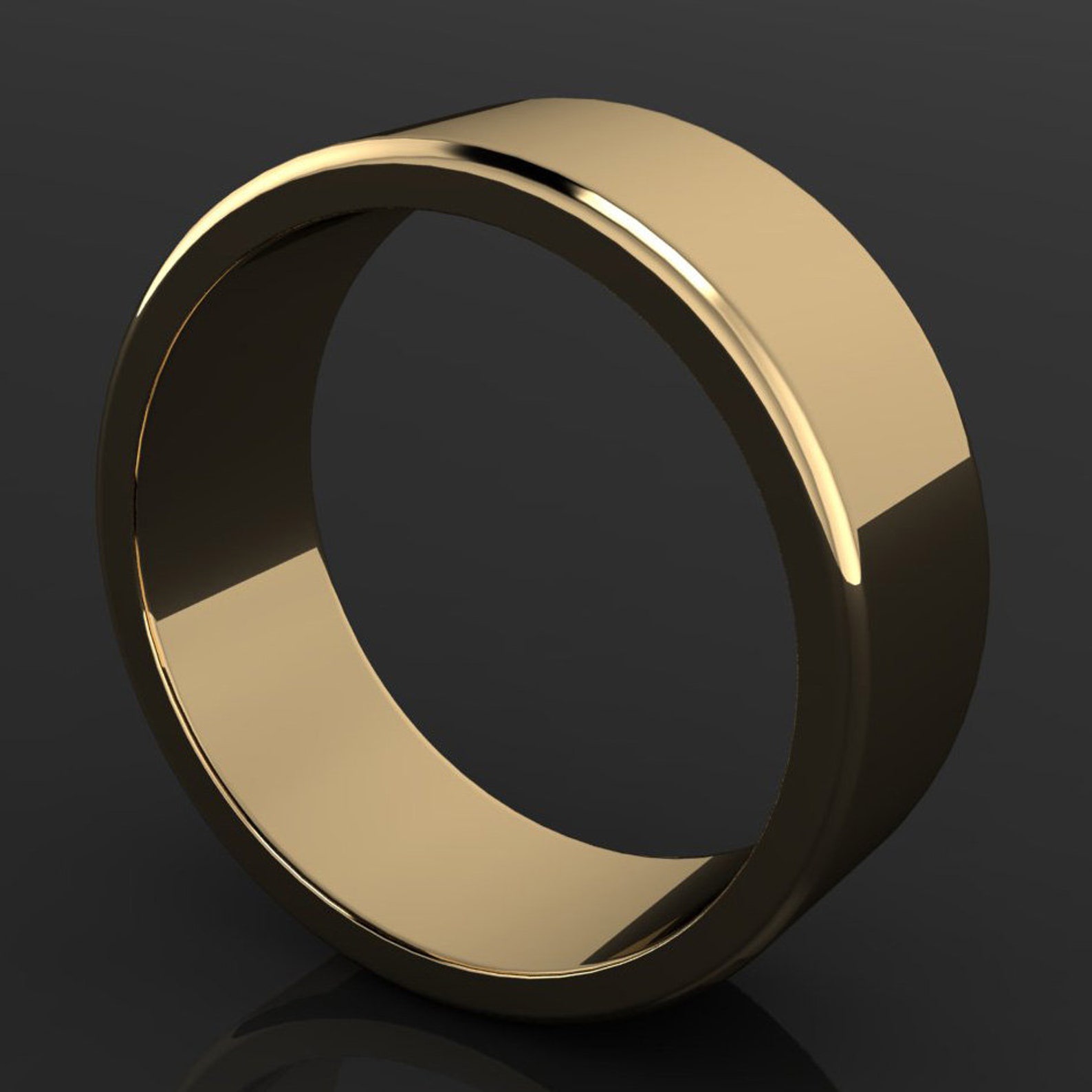 Zane Ring - 14k Gold Men's Wedding Band, Organic Brushed Satin Finish ...