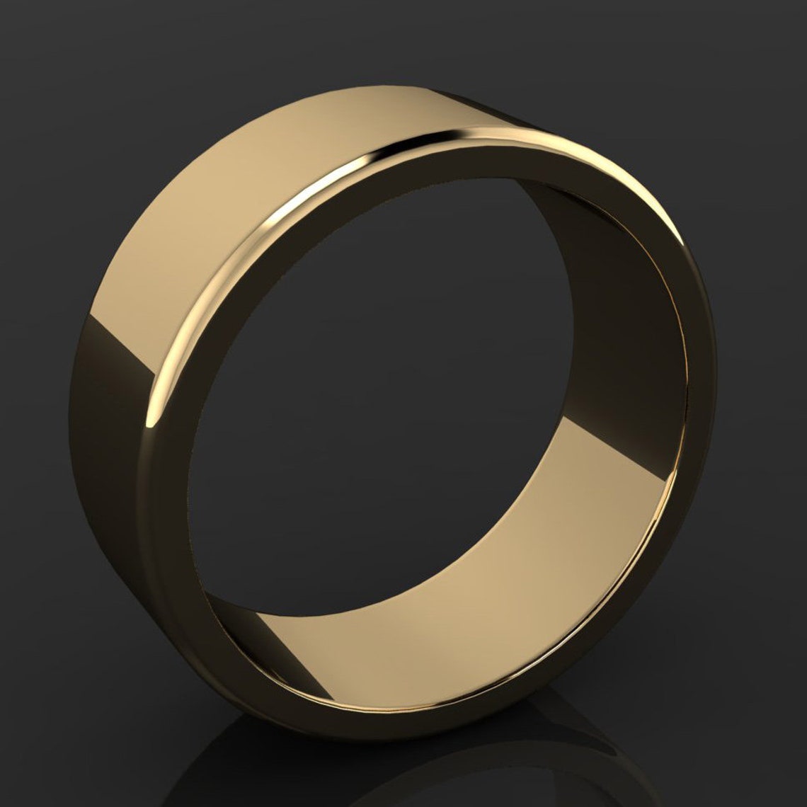 Zane Ring - 14k Gold Men's Wedding Band, Organic Brushed Satin Finish ...