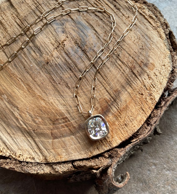 Moissanite necklace etsy sale