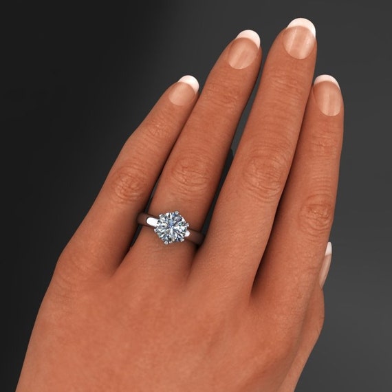 Jolie Ring 2.2 Carat Diamond Cut Round NEO Moissanite Engagement