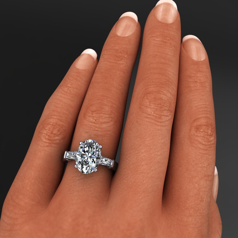 Laurel Ring 4.5 Carat Oval Cut ZAYA Moissanite Engagement Ring Oval Moissanite Etsy