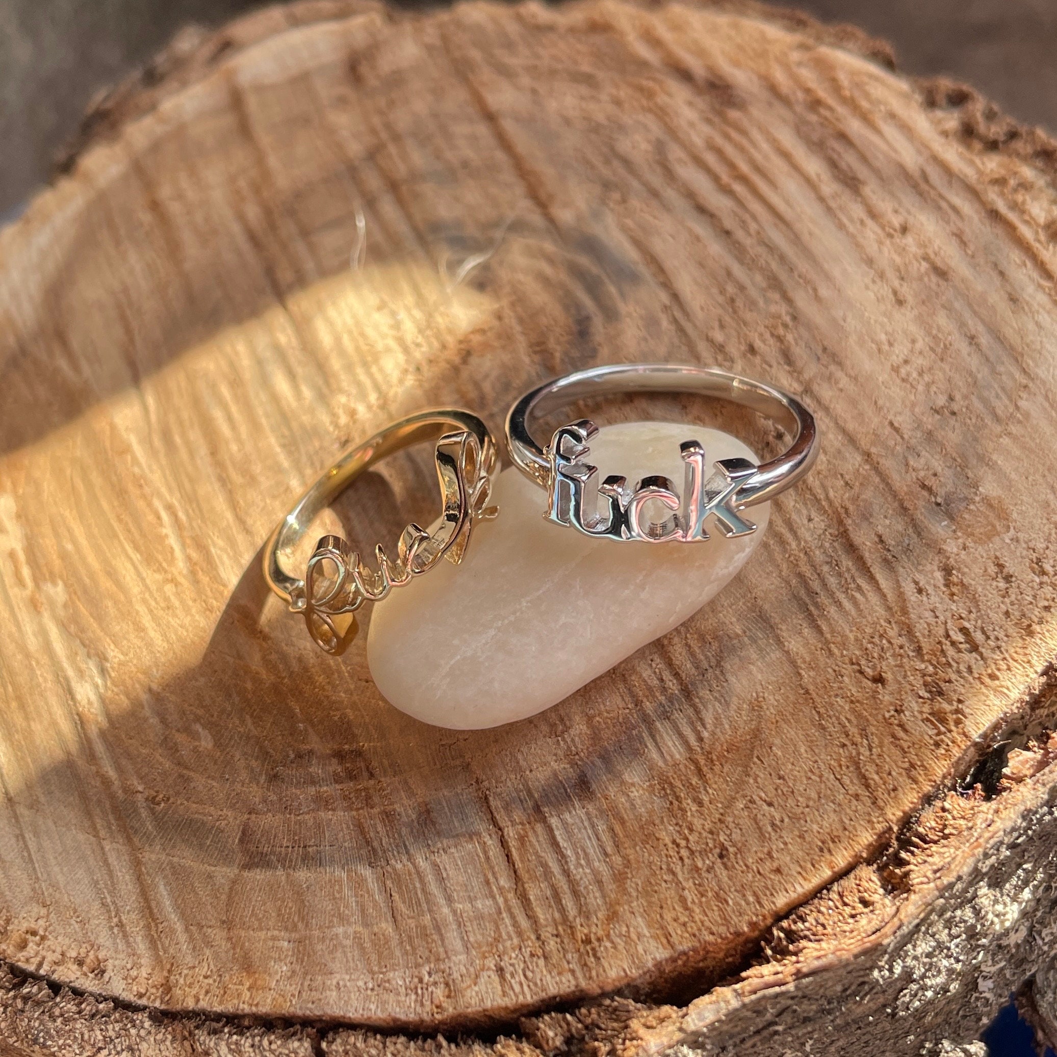 Anillo de estado de animo actual anillo de oro para follar fuente de escritura Etsy Mexico
